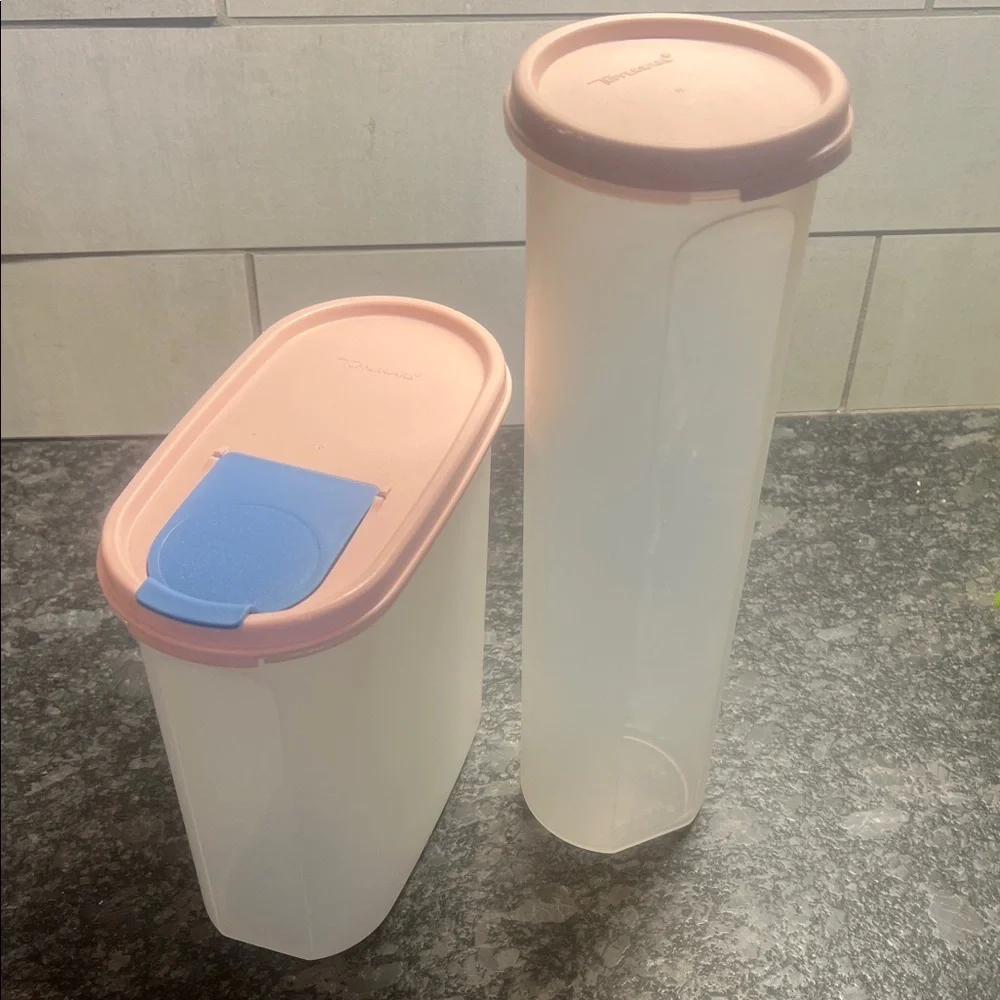 Vintage Modular Mates Tupperware #3 & #5. Stacking. Flip lid. Spaghetti keeper